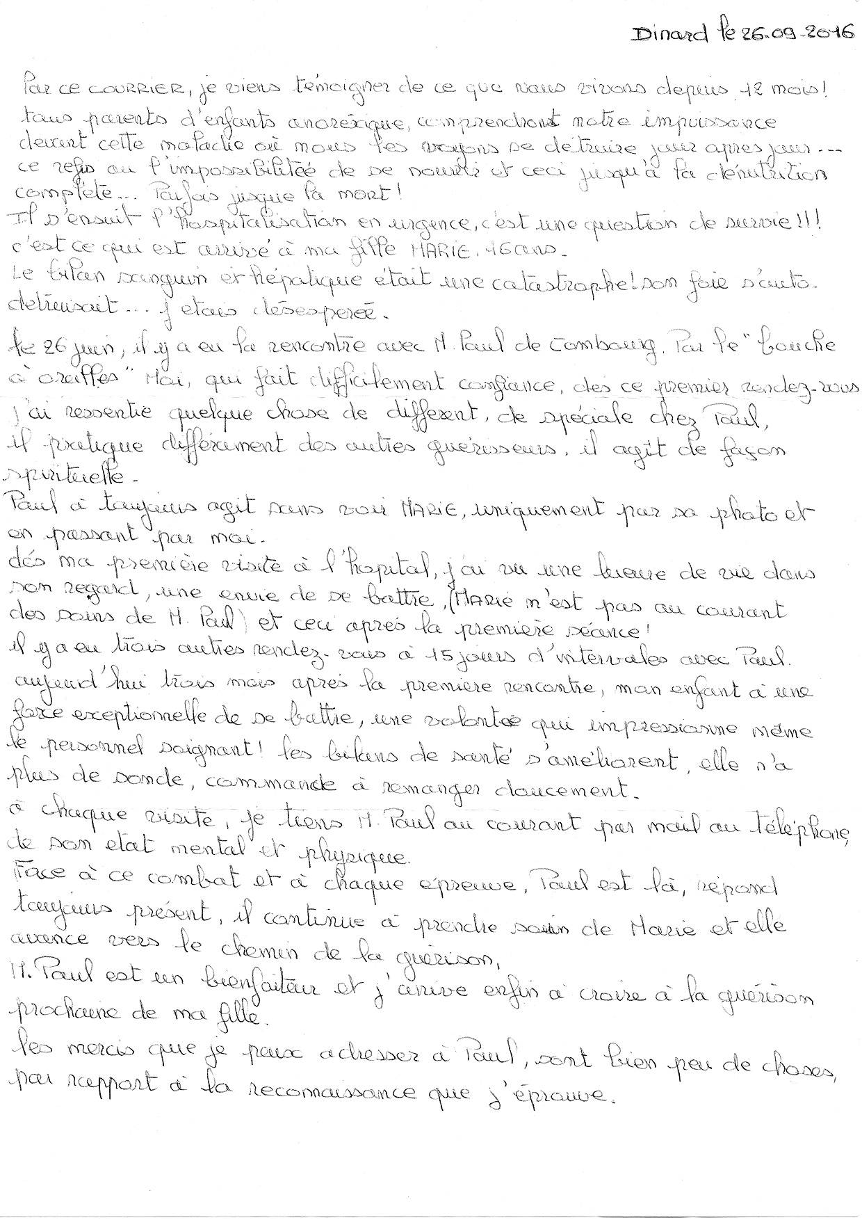 Temoignage fille anorexique